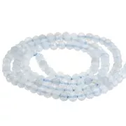 Perla rotonda sfaccettata da 3,5 mm in pietra semipreziosa - Agata blu intrecciata x 38 cm