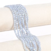 Perline sfaccettate rotonde da 4 mm in pietra semipreziosa - Agata blu x38cm