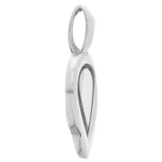 Ciondolo a clip da incollare 18x6 mm - forma di foglia - Argento 925 x1