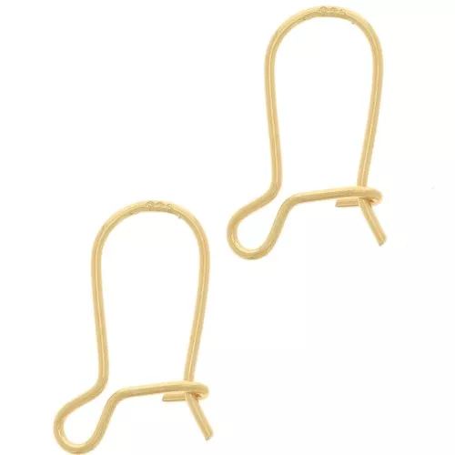 Orecchini a gancio da 13 mm - Argento 925 dorato con oro fino x4