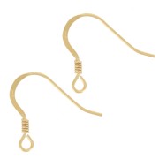 Ganci per orecchie 18 mm - Argento 925 dorato oro fino x4
