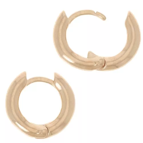 Orecchini a cerchio 15 mm - Filo 3 mm - Placcato oro 3 micron x2