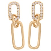 Orecchini a goccia in ossidi di zirconio 20x5 mm - placcati oro 3 micron x2