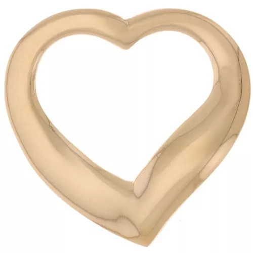 Pendente cuore scavato 21,5x22 mm - placcato oro 3 micron x1