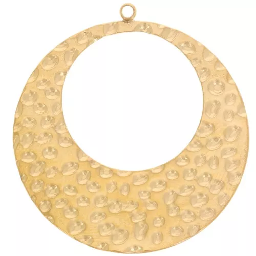 Ciondoli a forma di cerchio scavato da 33 mm - Acciaio inossidabile 304L dorato x2