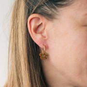 Ciondoli a fiore 16 mm - Acciaio inossidabile 316L dorato x2