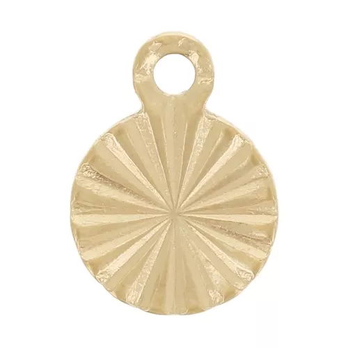 Ciondoli rotondi striati 6 mm - Acciaio inossidabile 304L dorato x8