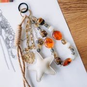 Portachiavi da 25 mm con catena - Acciaio inossidabile 304L dorato x1