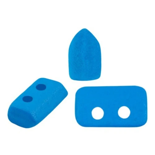 Perle in vetro Piros® di Puca® 2x5 mm - Capri Blue Light Mat x10g