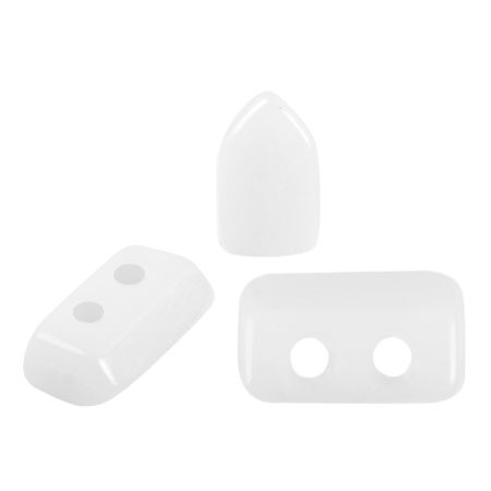 Perle in vetro Piros® di Puca® 2x5 mm - Opaque White x10g