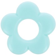 Pendente forma di fiore da 21 mm in resina opaca - Blu pastello x1|raw }}