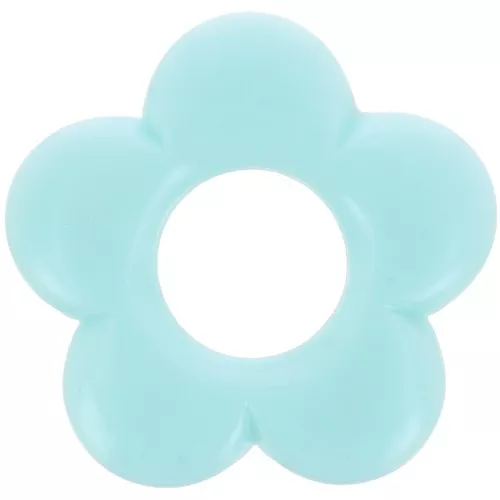 Pendente forma di fiore da 21 mm in resina opaca - Blu pastello x1