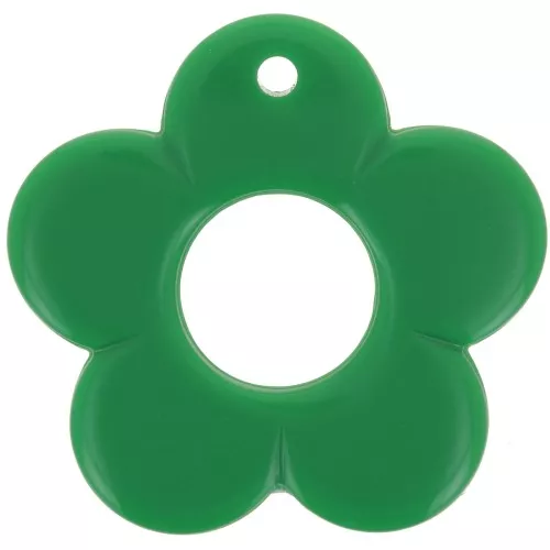 Pendente fiore 35 mm in resina opaca - Verde abete x1