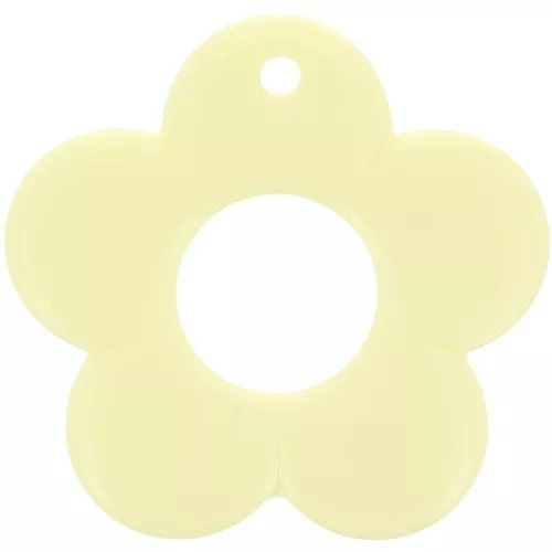 Pendente fiore 35 mm in resina opaca - Giallo pallido x1