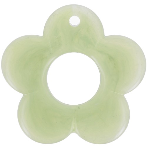 Pendente fiore 35 mm in resina opaca - Lichene marmorizzato x1