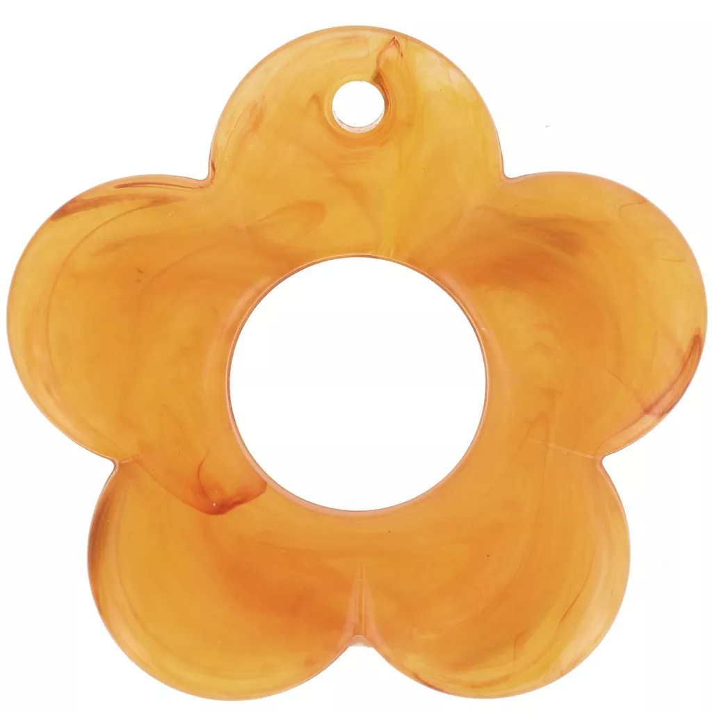 5 pezzi Perline a forma di fiore in resina acrilica di colore