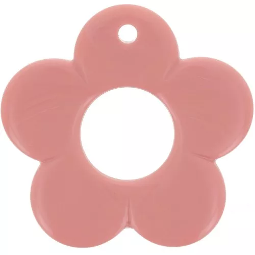 Pendente fiore 35 mm in resina opaca - Rosa salmone x1