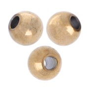 Perla rotonda da 2 mm con foro da 0,9 mm - Acciaio inossidabile 316 Dorato x100