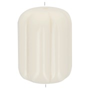 Perla tubolare striata 20x14 mm in resina opaca - Ecrù x1
