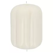 Perle - Perle tube striée en résine opaque 20x14 mm - Ecru x1 Perle tube striée en résine opaque 20x14 mm - Ecru x1