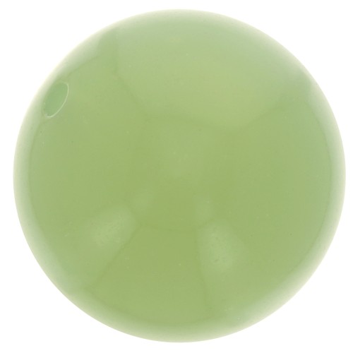 Perle rotonde da 14 mm in resina traslucida - Verde mandorla x6