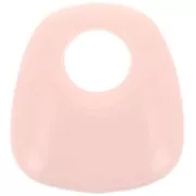 Pendentif trapèze en résine opaque 23x21 mm - Rose clair x1