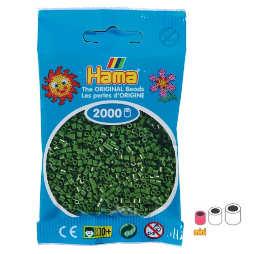 Perline da stiro Hama MINI 2,5 mm - Verde bosco (n°102) x2000
