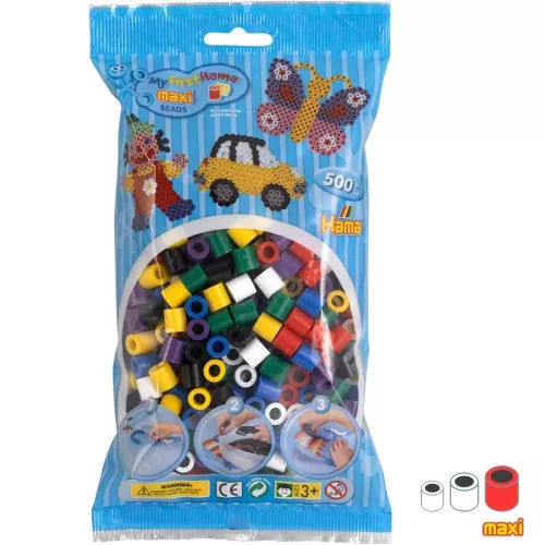 Perline da stiro Hama MAXI 10 mm - Mix di colori vivaci (n°00) x500