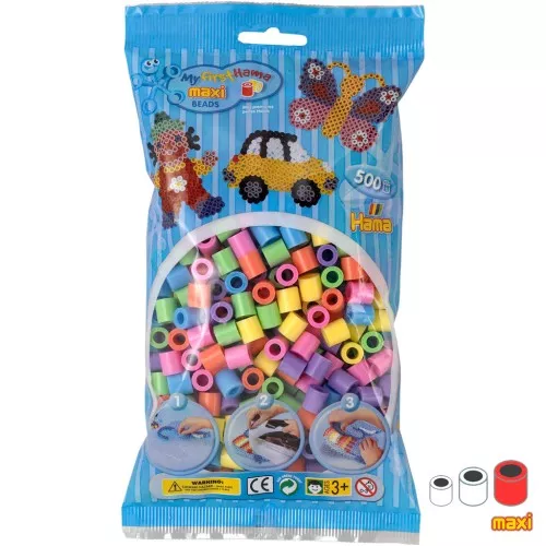 Perline da stiro Hama MAXI 10 mm - Mix di colori pastello (n°50) x500