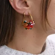 Orecchini rotondi da 30 mm - filo da 2 mm - acciaio inossidabile 304 dorato x20