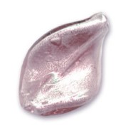 Perle attorcigliate foglia argento mm. 30x20 Light Rose x1|raw }}