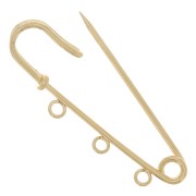 Spilla di sicurezza - 3 anelli decorativi 50 mm in acciaio -dorato x1