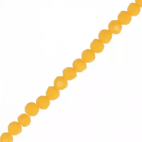Perle sfaccettate rotonde 4 mm - Giallo opaco x35cm