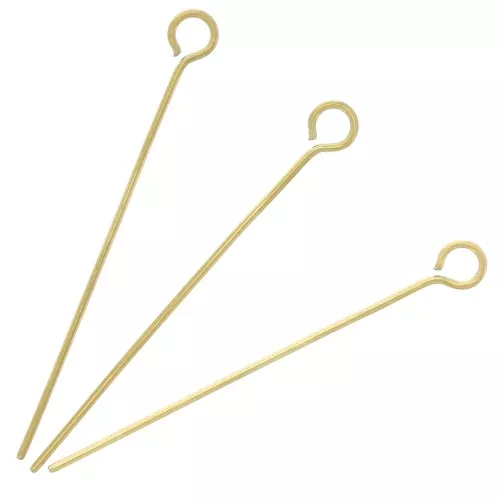 Chiodini a testa tonda 30x0,6 mm - Acciaio inox 304L dorato x10