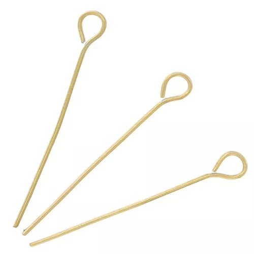 Chiodini a testa tonda 25x0,6 mm - Acciaio inox 304L dorato x10