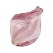 Perle attorcigliate foglia argento mm. 25x15 Light Amethyst x1