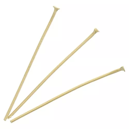 Chiodini a testa piatta 25x0,6 mm - Acciaio inox 304L dorato x10