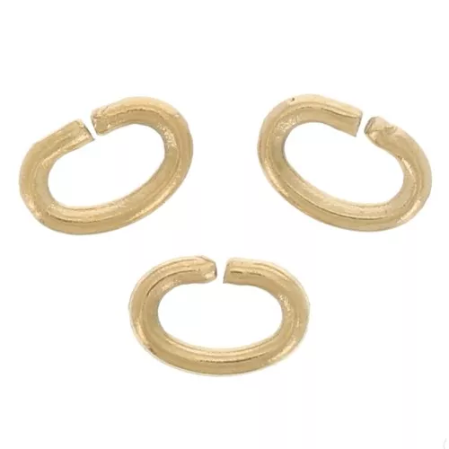 Anelli ovali aperti 3x2x0,5 mm - Acciaio inossidabile 304L dorato x100