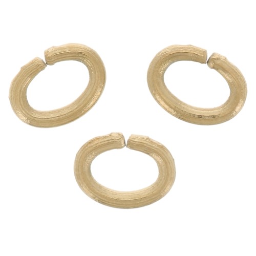 Anelli ovali aperti 4x3x0,7 mm - Acciaio inossidabile 304L dorato x100