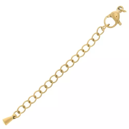 Chiusure moschettone 10 mm catena di estensione 304L acciaio inox dorato x10