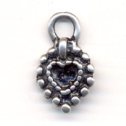 Ciondoli cuore mm. 11 argentato antico x4|raw }}