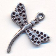 Ciondolo libellula mm. 26 argentato antico x1