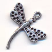 Ciondolo libellula mm. 26 argentato antico x1