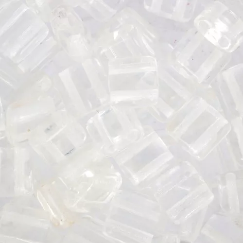 Tile beads 6 mm Crystal x50