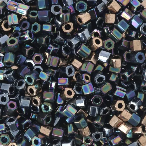 Mix de rocailles Miyuki 8/0 Hex Cut MIX-03 - Metallic Rain x8g