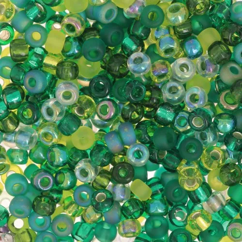 Mix de rocailles Miyuki 8/0 MIX-04 - Ever Green x8g