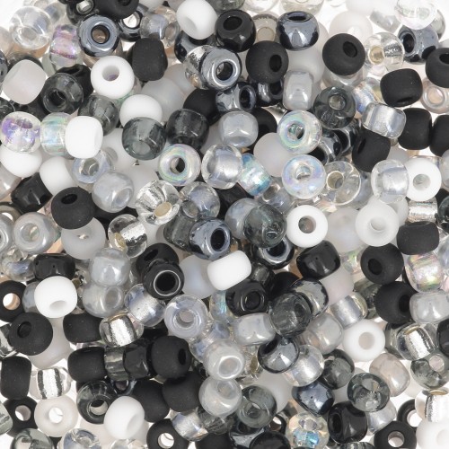 Mix de rocailles Miyuki 8/0 MIX-01 - Salt and Pepper x8g