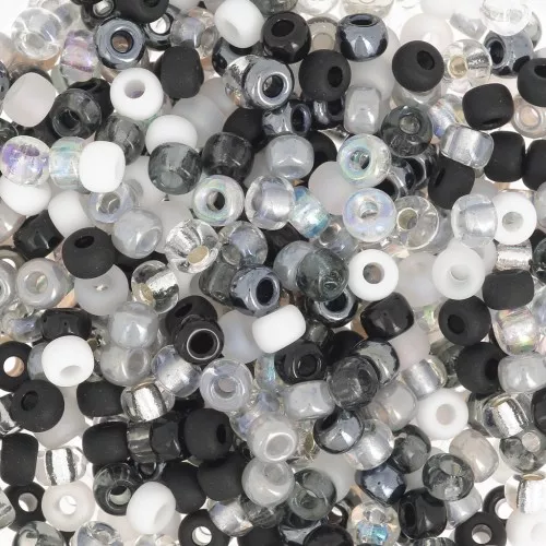Mix de rocailles Miyuki 8/0 MIX-01 - Salt and Pepper x8g