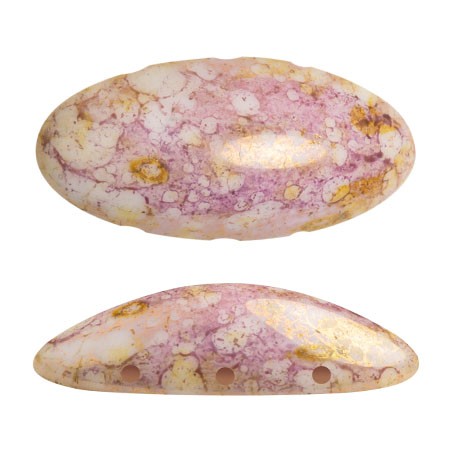 Athos 3D 3 trous® par Puca® 20x10 mm - Opaque Mix Rose Gold Ceramic Look x1