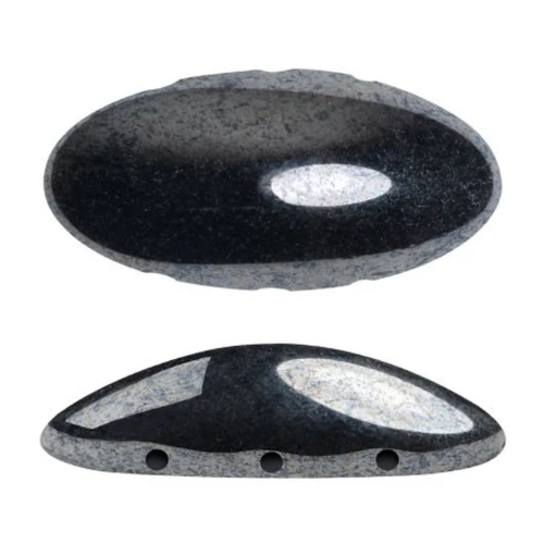 Athos 3D 3 trous® par Puca® 20x10 mm - Jet Hematite  x1